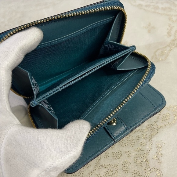 ANTEPRIMA compact leather wallet in deep blue - Picture 7 of 13